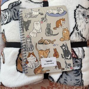 Vera Bradley Cat Pattern Spiral Notebook & Fleece Blanket